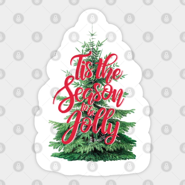 Tis the Season to be Jolly Christmas Tree Sticker by kroegerjoy